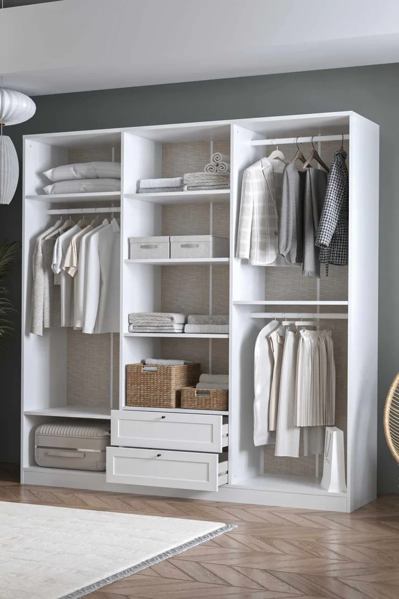 Interlaken Garderob 205x210 cm - Vit - Förvaring - Skåp - Garderobsskåp