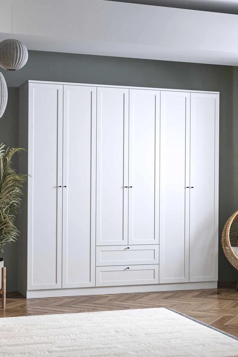 Interlaken Garderob 205x210 cm - Vit - Förvaring - Skåp - Garderobsskåp