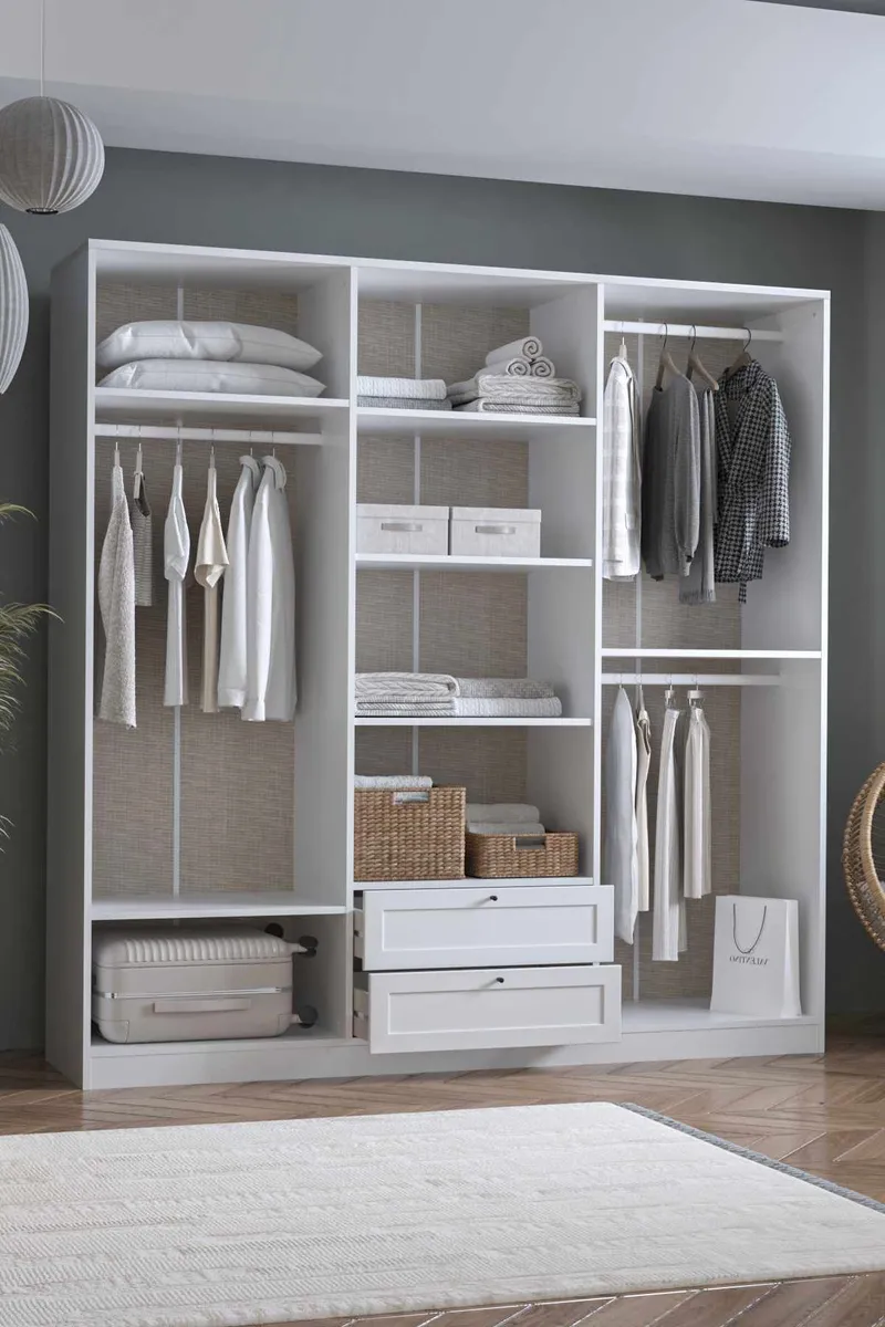 Interlaken Garderob 205x210 cm - Vit - Förvaring - Skåp - Garderobsskåp