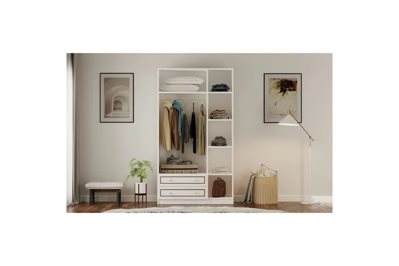 Javric Garderobsskåp 105x180 cm - Matt Vit - Förvaring - Skåp - Garderobsskåp