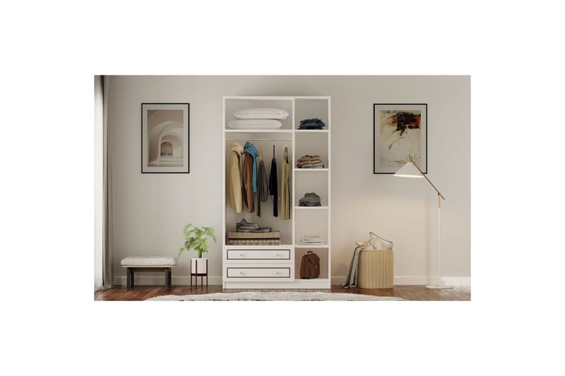 Javric Garderobsskåp 105x180 cm - Matt Vit - Förvaring - Skåp - Garderobsskåp