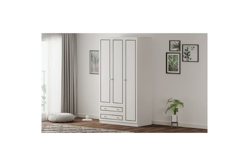 Javric Garderobsskåp 105x180 cm - Matt Vit - Förvaring - Skåp - Garderobsskåp