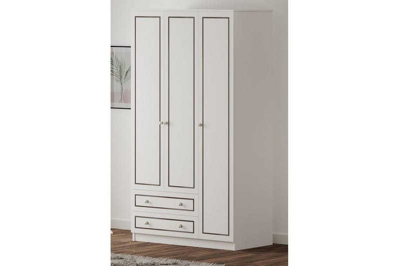 Javric Garderobsskåp 105x180 cm - Matt Vit - Förvaring - Skåp - Garderobsskåp