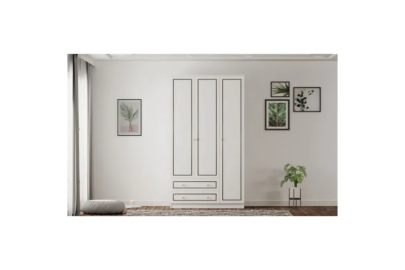 Javric Garderobsskåp 105x180 cm - Matt Vit - Förvaring - Skåp - Garderobsskåp