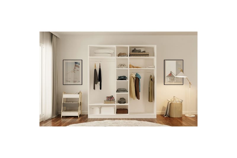 Javric Garderobsskåp 175x180 cm - Matt Vit - Förvaring - Skåp - Garderobsskåp