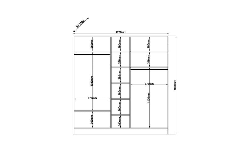 Javric Garderobsskåp 175x180 cm - Matt Vit - Förvaring - Skåp - Garderobsskåp