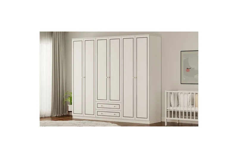 Javric Garderobsskåp 210x180 cm - Matt Vit - Förvaring - Skåp - Garderobsskåp