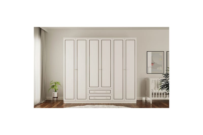Javric Garderobsskåp 210x180 cm - Matt Vit - Förvaring - Skåp - Garderobsskåp