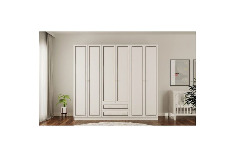 Javric Garderobsskåp 210x180 cm - Matt Vit - Förvaring - Skåp - Garderobsskåp