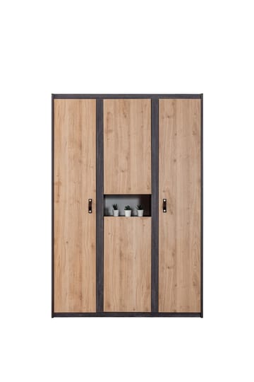 Jento Garderob 132 cm - Antracit/Brun - Förvaring - Skåp - Garderobsskåp