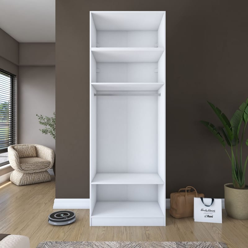 Jornes Garderob 90x255x57,5 cm - Vit - Förvaring - Skåp - Garderobsskåp