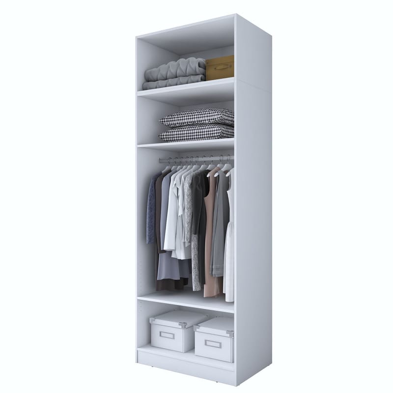Jornes Garderob 90x255x57,5 cm - Vit - Förvaring - Skåp - Garderobsskåp