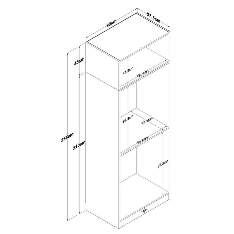 Jornes Garderob 90x255x57,5 cm - Vit - Förvaring - Skåp - Garderobsskåp