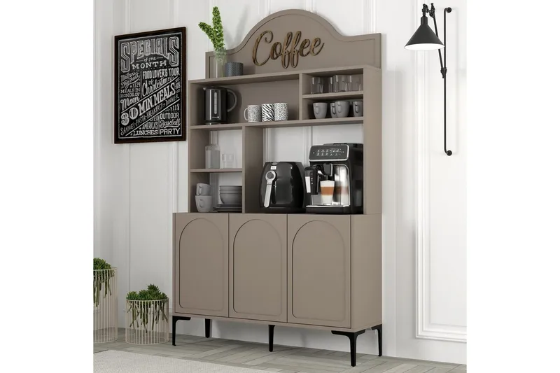 Kaffebarskåp Hazim Tre Atlas / Svart - Atlas / Svart - Förvaring - Skåp - Barskåp