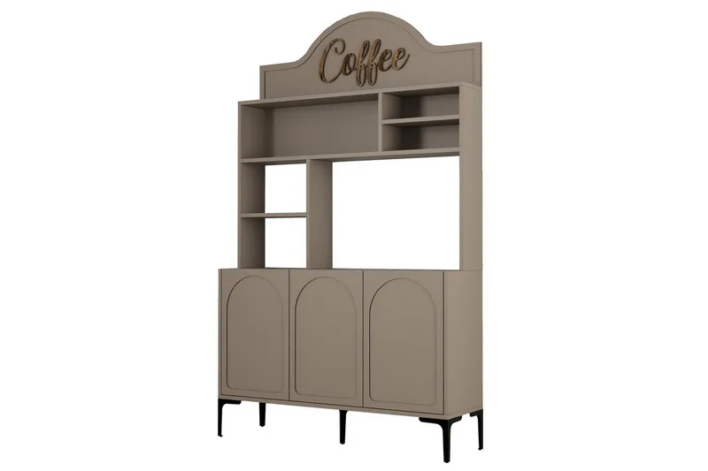 Kaffebarskåp Hazim Tre Atlas / Svart, Atlas / Svart