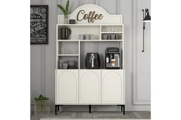 Kaffebarskåp Hazim Tre Grädde / Svart - Grädde / Svart - Förvaring - Skåp - Barskåp