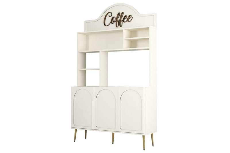 Kaffebarskåp Hazim Tre Gräddfärgad / Rany - Gräddfärgad / Rany - Förvaring - Skåp - Barskåp