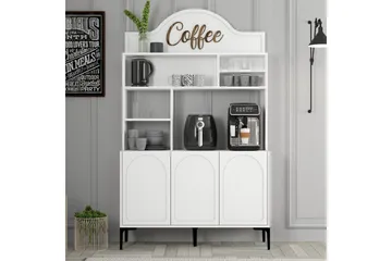Kaffebarskåp Hazim Tre Vit / Svart - Vit / Svart - Förvaring - Skåp - Barskåp