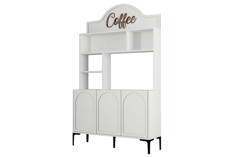 Kaffebarskåp Hazim Tre Vit / Svart - Vit / Svart - Förvaring - Skåp - Barskåp