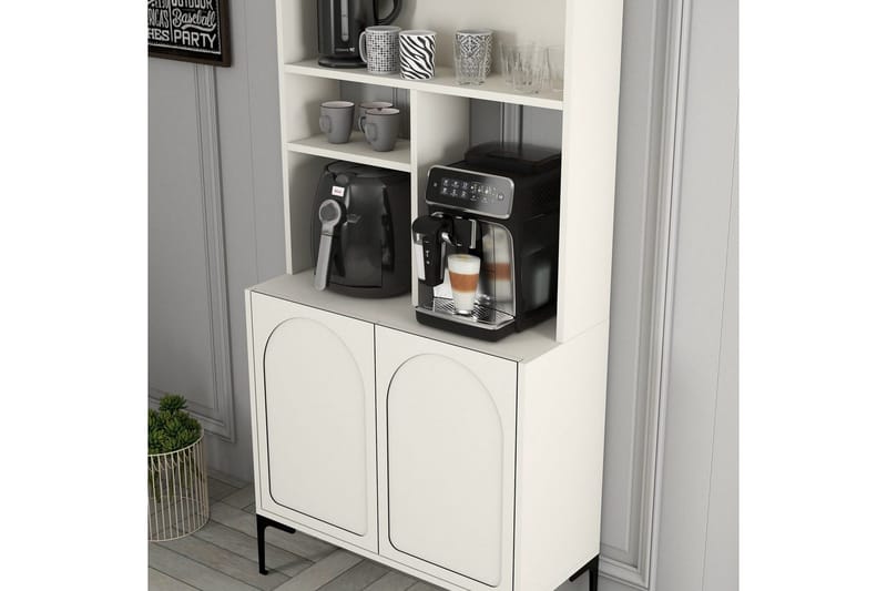 Kaffebarskåp Hazim Två Grädde / Svart - Grädde / Svart - Förvaring - Skåp - Barskåp