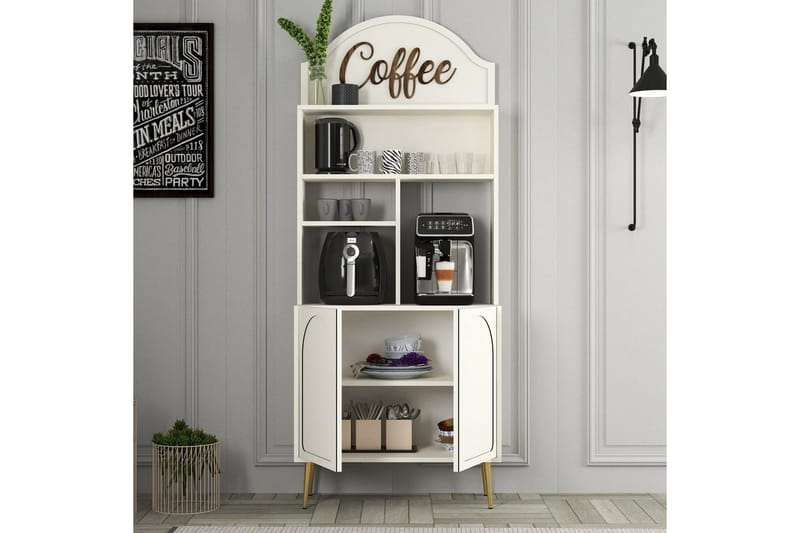 Kaffebarskåp Hazim Två Gräddfärgad / Rany - Gräddfärgad / Rany - Förvaring - Skåp - Barskåp