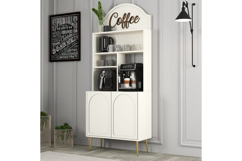 Kaffebarskåp Hazim Två Gräddfärgad / Rany - Gräddfärgad / Rany - Förvaring - Skåp - Barskåp