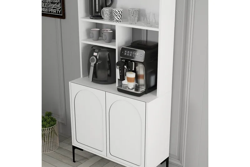 Kaffebarskåp Hazim Tv å Vit / Svart - Vit / Svart - Förvaring - Skåp - Barskåp