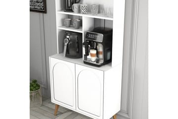 Kaffebarskåp Hazim Två Vit / Valnöt - Vit / Valnöt - Förvaring - Skåp - Barskåp