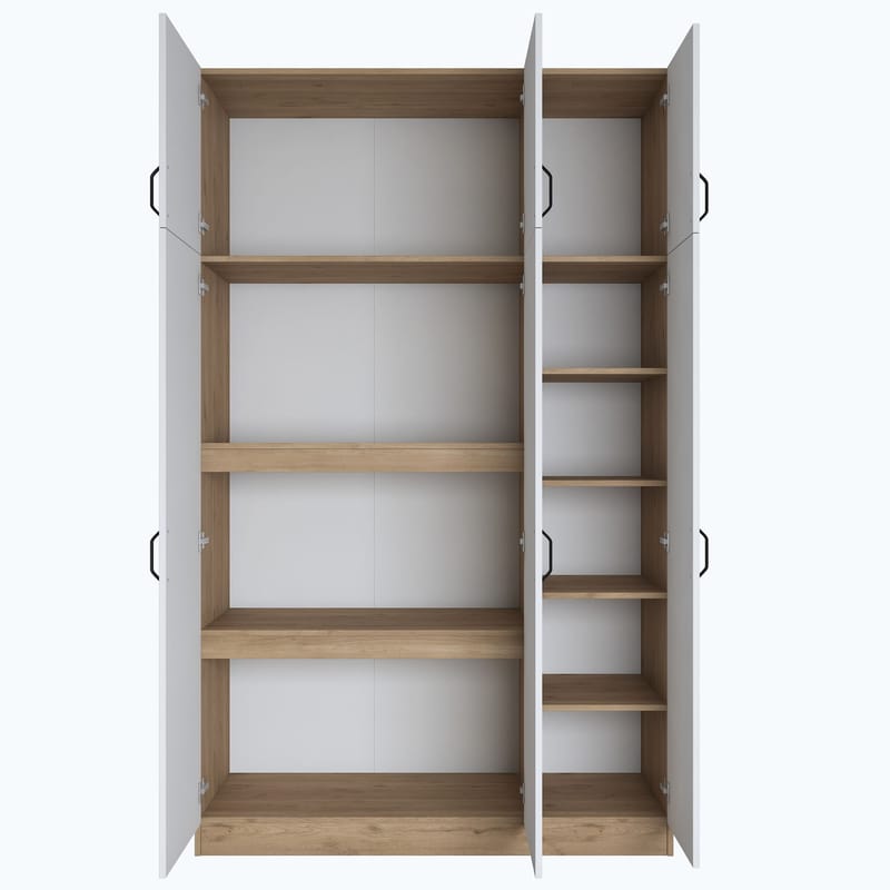 Kaolins Garderob 145x239x55 cm - Valnöt och vit - Förvaring - Skåp - Garderobsskåp