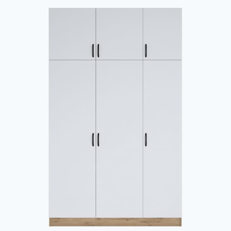 Kaolins Garderob 145x239x55 cm - Valnöt och vit - Förvaring - Skåp - Garderobsskåp