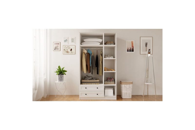 Kesra Garderobsskåp 105x184 cm - Matt Vit - Förvaring - Sko- & klädförvaring - Garderober & garderobssystem