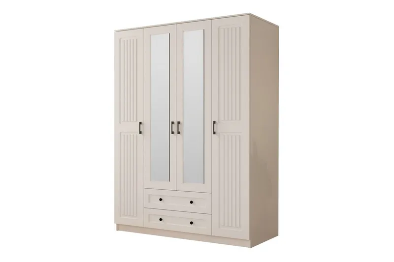 Kesra Garderobsskåp 140x184 cm, Matt Vit