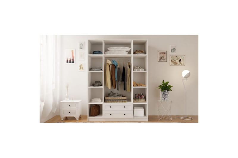 Kesra Garderobsskåp 140x184 cm - Matt Vit - Förvaring - Skåp - Garderobsskåp