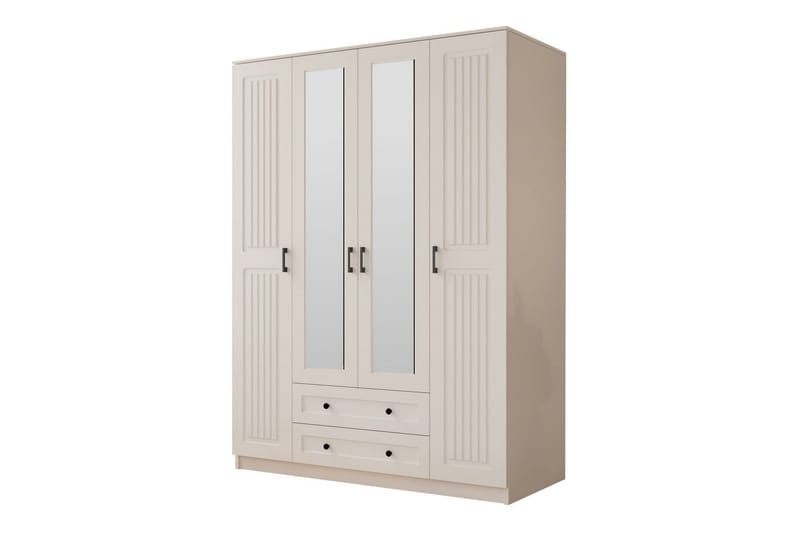 Kesra Garderobsskåp 140x184 cm, Matt Vit