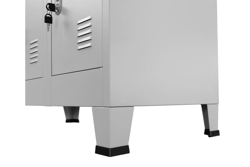 Klädskåp för omklädningsrum med 12 fack 90x45x180 cm - Grå - Förvaring - Skåp