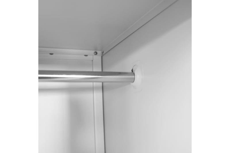Klädskåp för omklädningsrum med 2 fack stål 38x45x180 cm - Grå - Skåp - Klädskåp & omklädningsskåp
