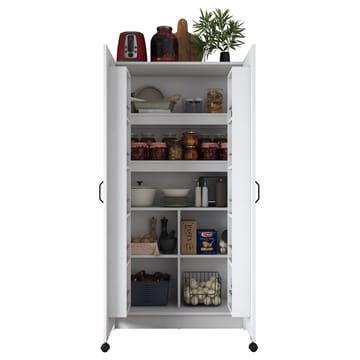 Bralen Multifunktionsskåp 90x180x42 cm - Vit - Förvaring - Skåp - Köksskåp - Högskåp