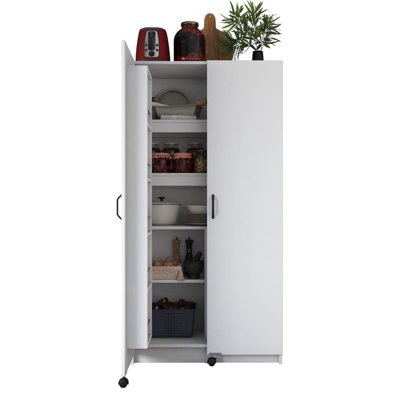 Bralen Multifunktionsskåp 90x180x42 cm - Vit - Förvaring - Skåp - Köksskåp - Högskåp