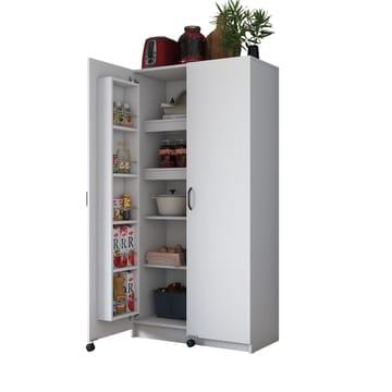 Bralen Multifunktionsskåp 90x180x42 cm - Vit - Förvaring - Skåp - Köksskåp - Högskåp