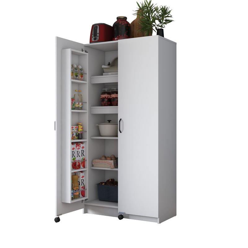 Bralen Multifunktionsskåp 90x180x42 cm - Vit - Förvaring - Skåp - Köksskåp - Högskåp