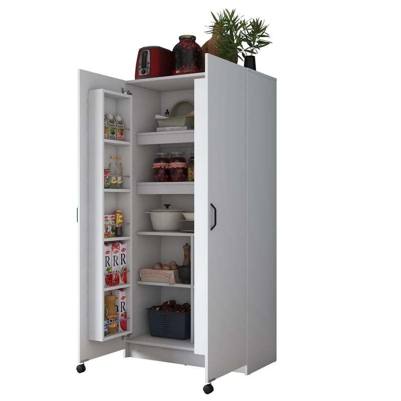 Bralen Multifunktionsskåp 90x180x42 cm - Vit - Förvaring - Skåp - Köksskåp - Högskåp