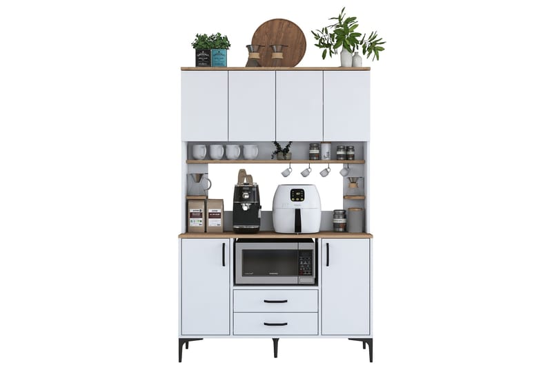 Eligius Högskåp - Vit/Valnöt - Förvaring - Skåp - Köksskåp - Högskåp