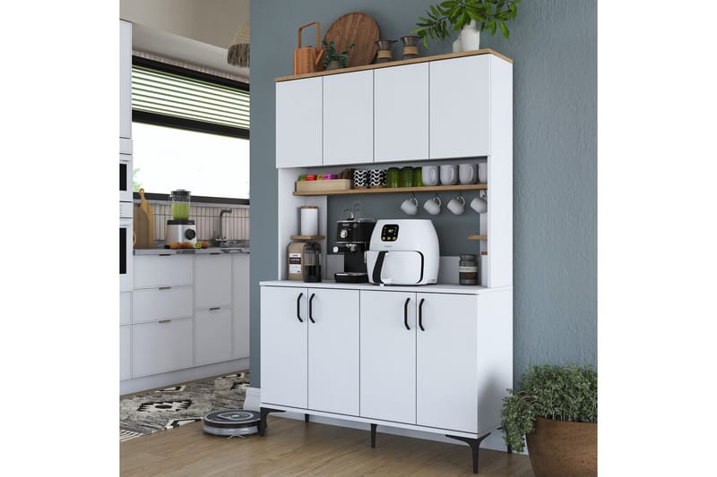 Eligius Högskåp - Vit/Valnöt - Förvaring - Skåp - Köksskåp - Högskåp