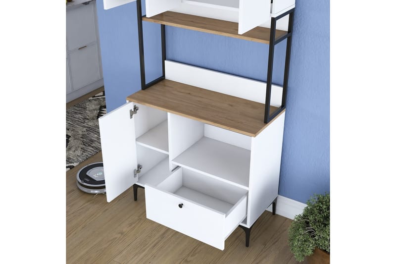 Eligius Högskåp - Vit/Valnöt - Förvaring - Skåp - Köksskåp - Högskåp