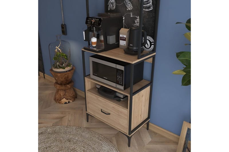 Flerfunktionsskåp Cerreta 154 (70 x 206,8 x 40 cm) - Brun - Förvaring - Skåp - Köksskåp - Högskåp