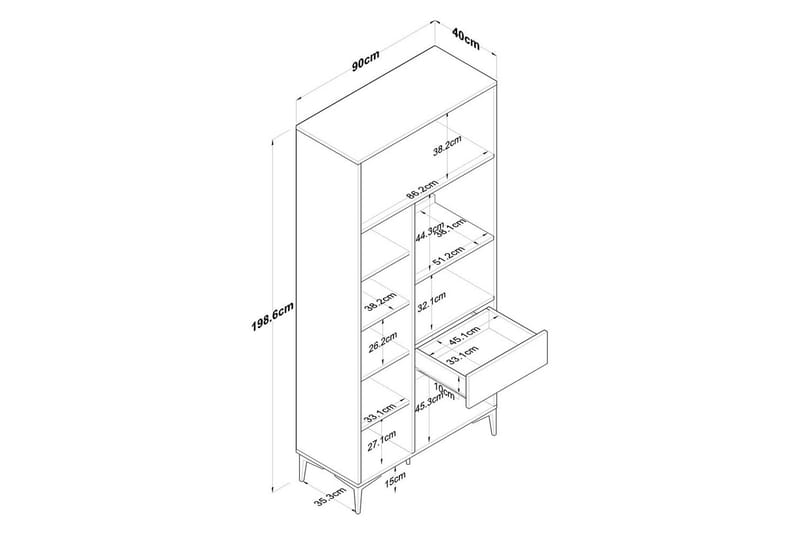 Flerfunktionsskåp Cerreta 165 Vit - Vit - Förvaring - Skåp - Köksskåp - Högskåp