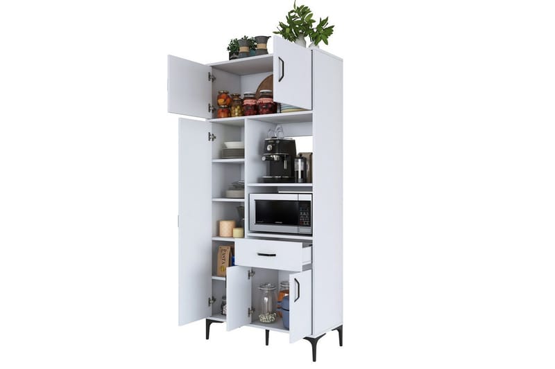 Flerfunktionsskåp Cerreta 165 Vit - Vit - Förvaring - Skåp - Köksskåp - Högskåp