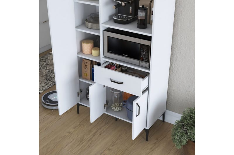 Flerfunktionsskåp Cerreta 165 Vit - Vit - Förvaring - Skåp - Köksskåp - Högskåp