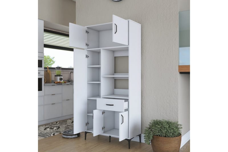 Flerfunktionsskåp Cerreta 165 Vit - Vit - Förvaring - Skåp - Köksskåp - Högskåp