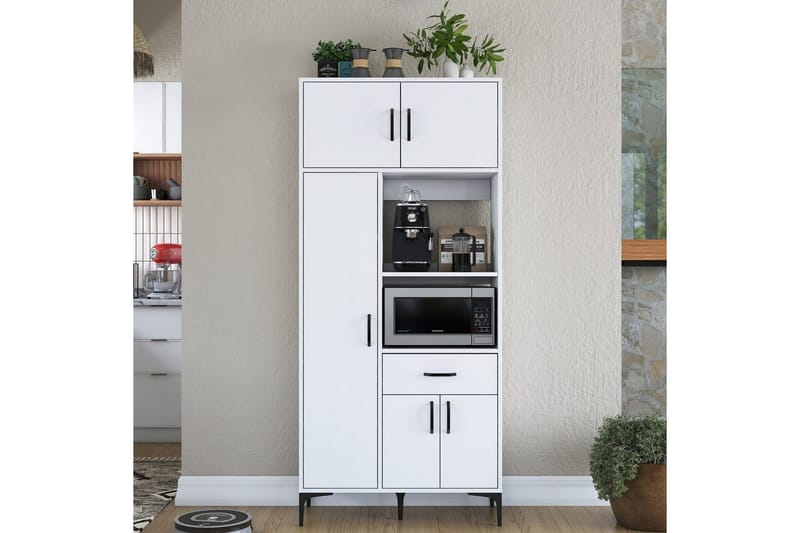 Flerfunktionsskåp Cerreta 165 Vit - Vit - Förvaring - Skåp - Köksskåp - Högskåp